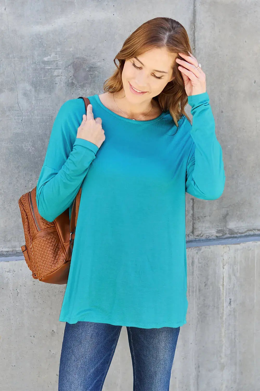 Basic Bae Full Size Round Neck Dropped Shoulder T-Shirt by Basic Bae