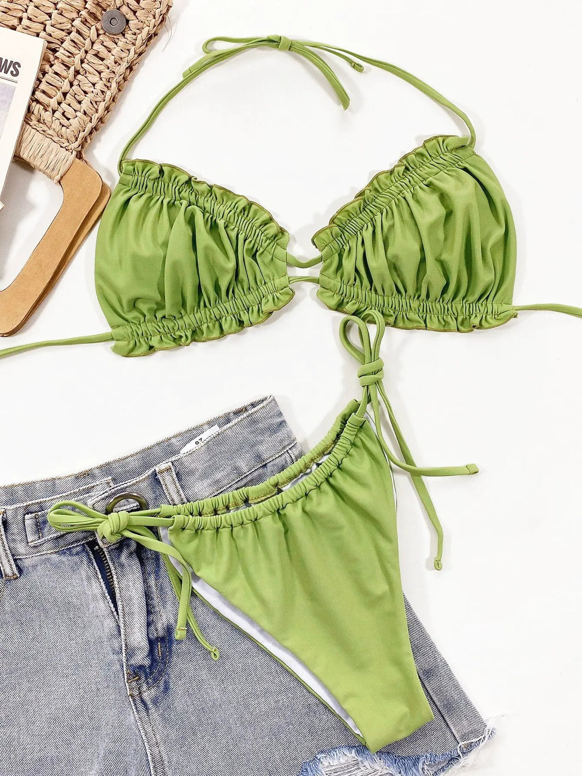 Frill Trill Halter Neck Bikini Set by Partner Label