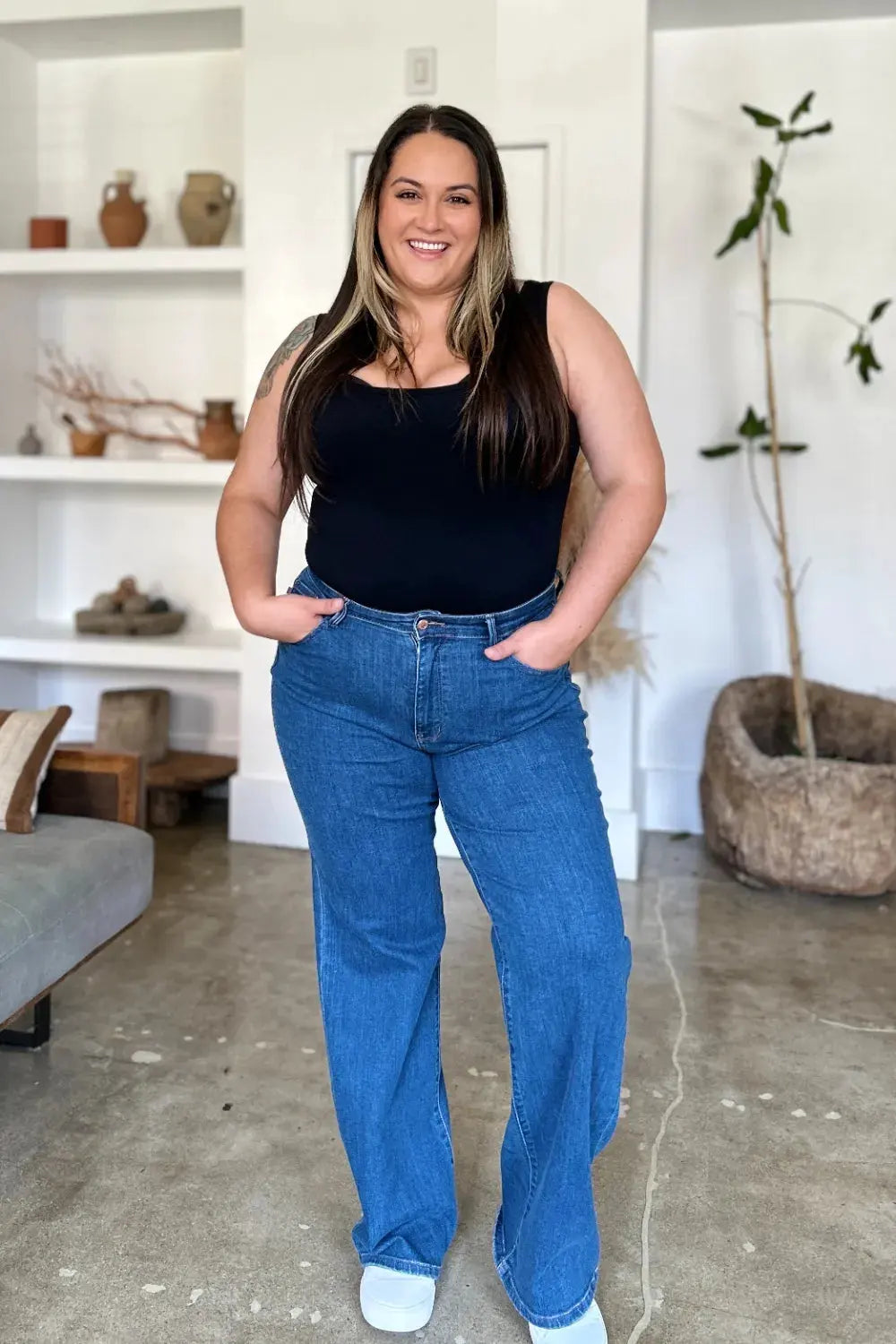 Judy Blue Full Size High Rise Straight Jeans by Judy Blue