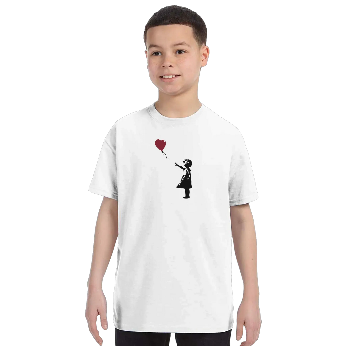 Banksy the Girl with a Red Balloon artwork t-shirt by Art-O-Rama Shop