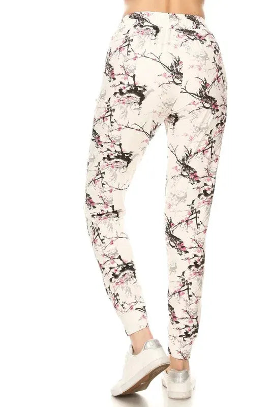 Leggings Depot Full Size Buttery Soft Printed Joggers with Drawstring Plus Size by Leggings Depot