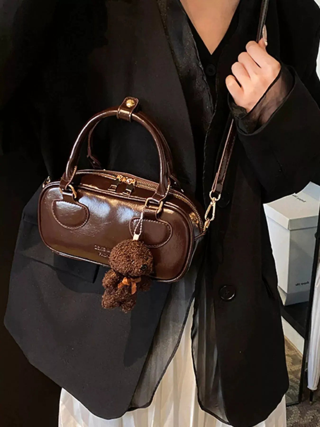 Vintage Style Crossbody Bag with Charm by Partner Label