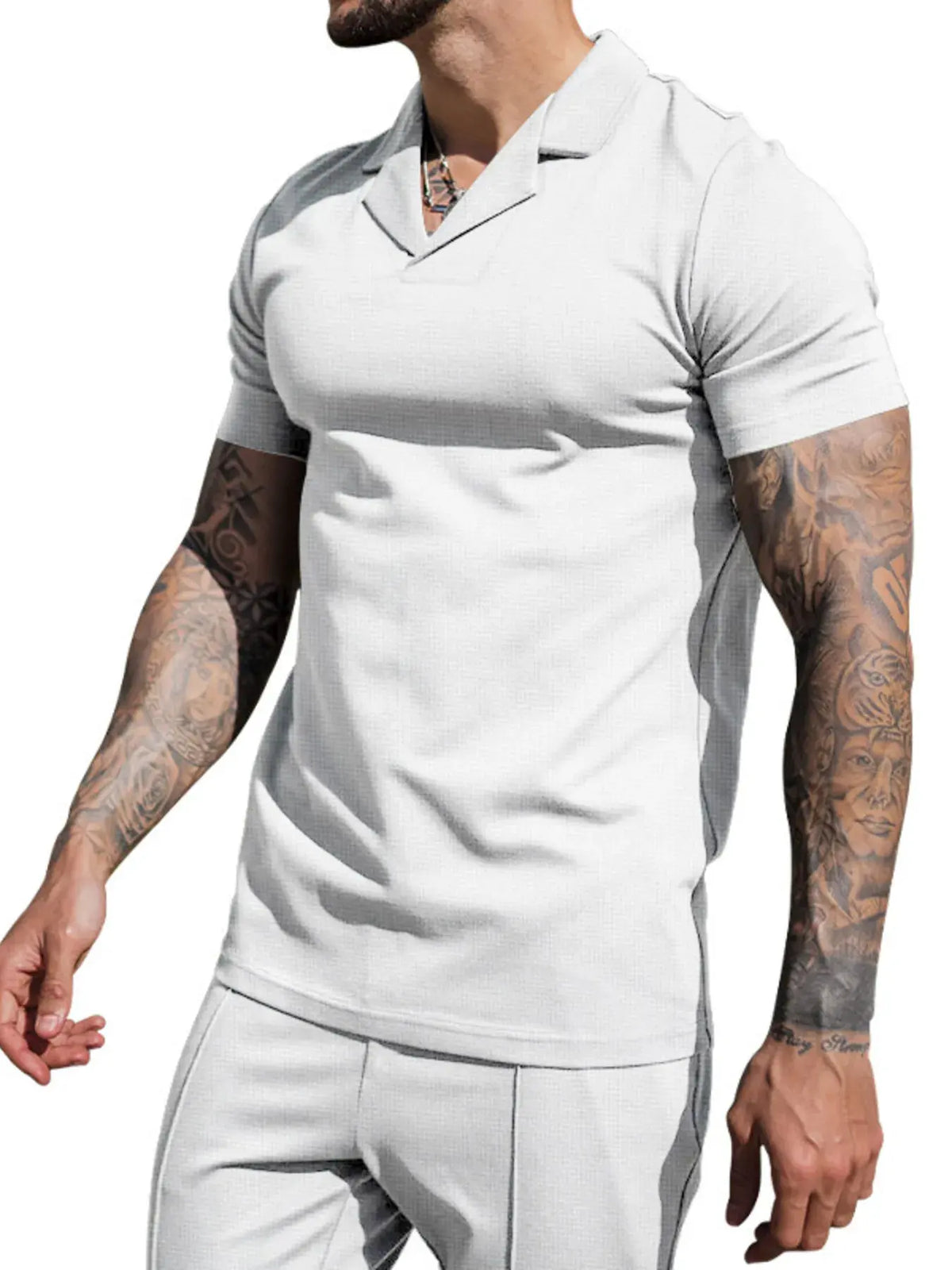 Men's Plus Size Short Sleeve Top and Shorts Set by Trendsi