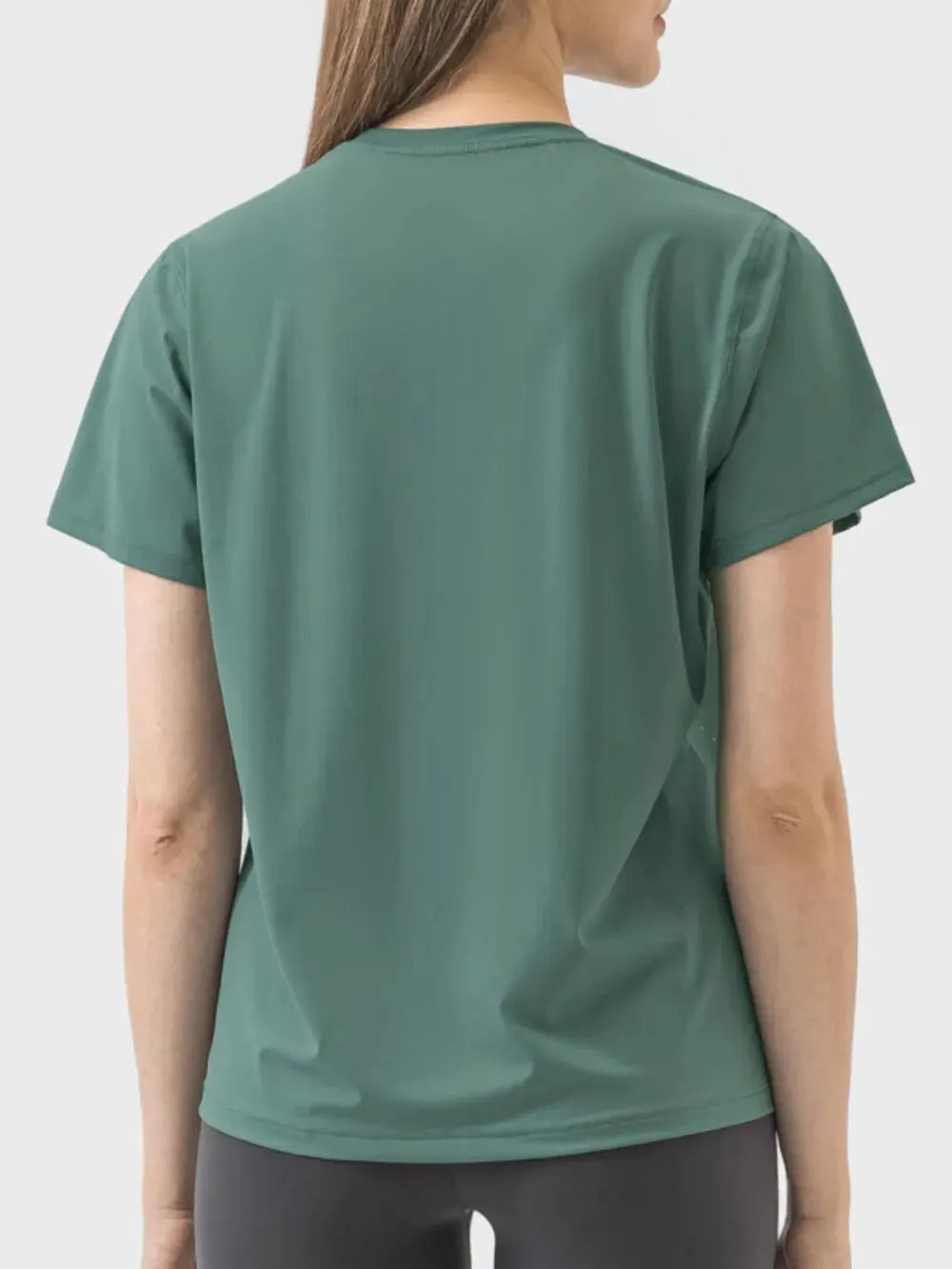 Millennia Slit Round Neck Short Sleeve Active T-Shirt by Millennia