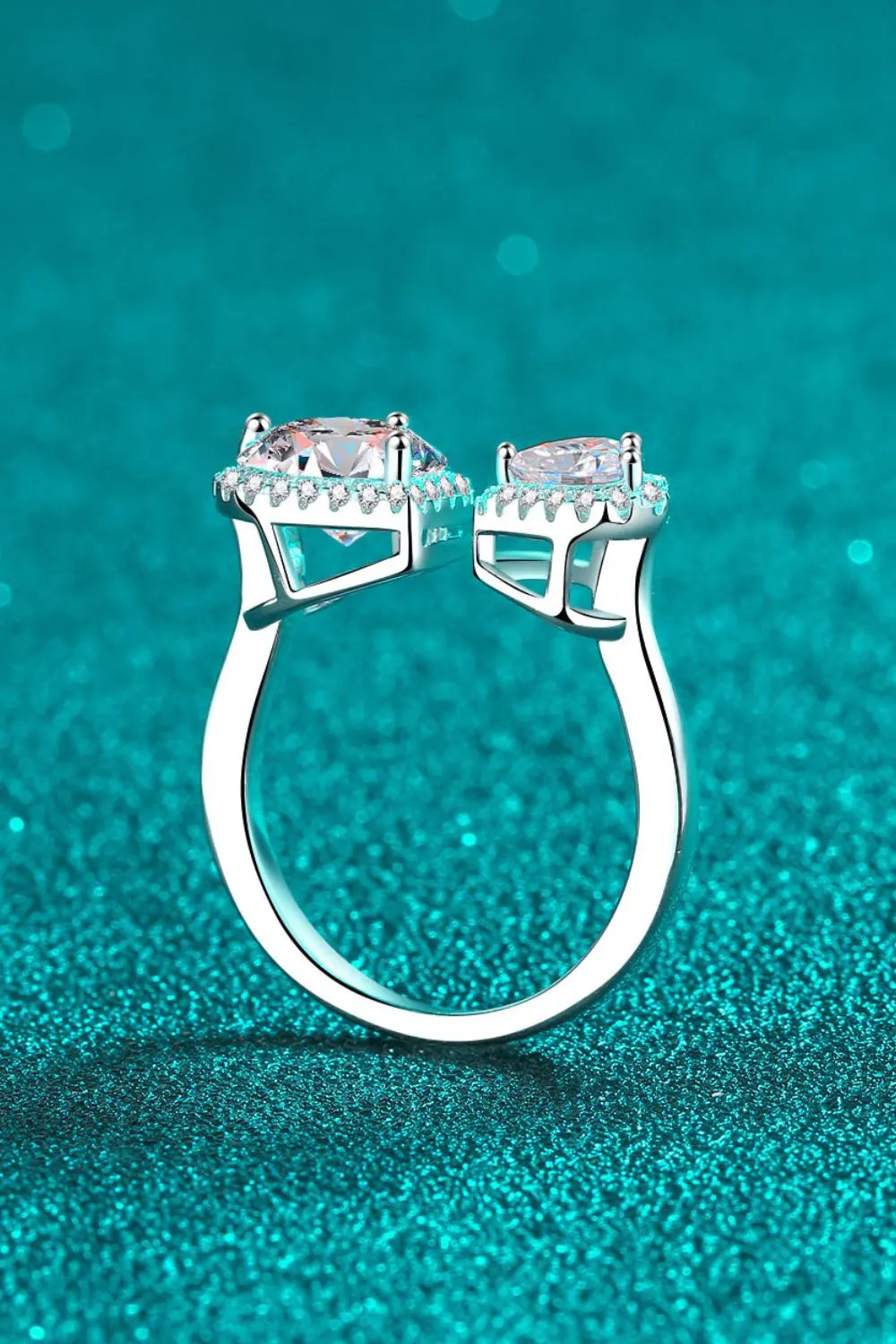 Heart-Shape Moissanite Open Ring by Partner Label
