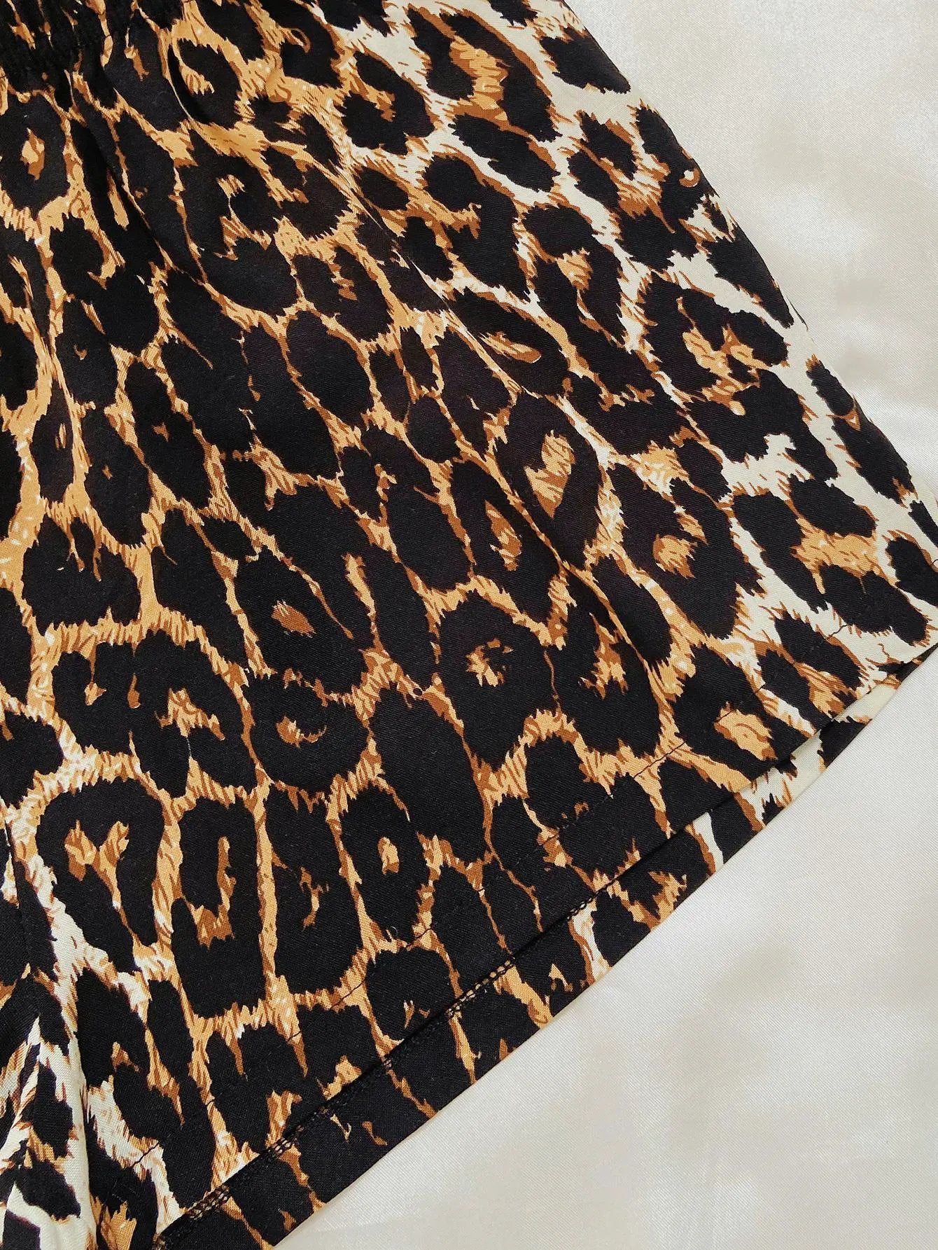 Leopard Lip Graphic Top and Shorts Lounge Set by Partner Label