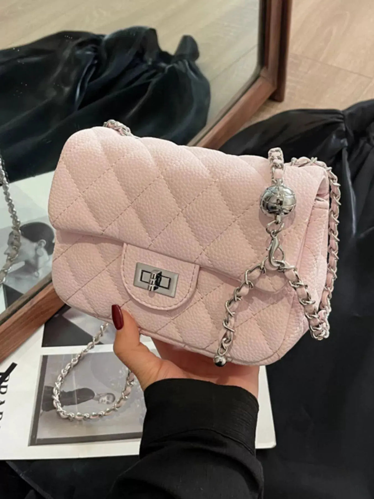 Quilted Chain Crossbody Bag by Partner Label