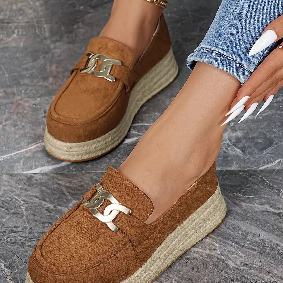 Round Toe Platform Slip-Ons by Partner Label