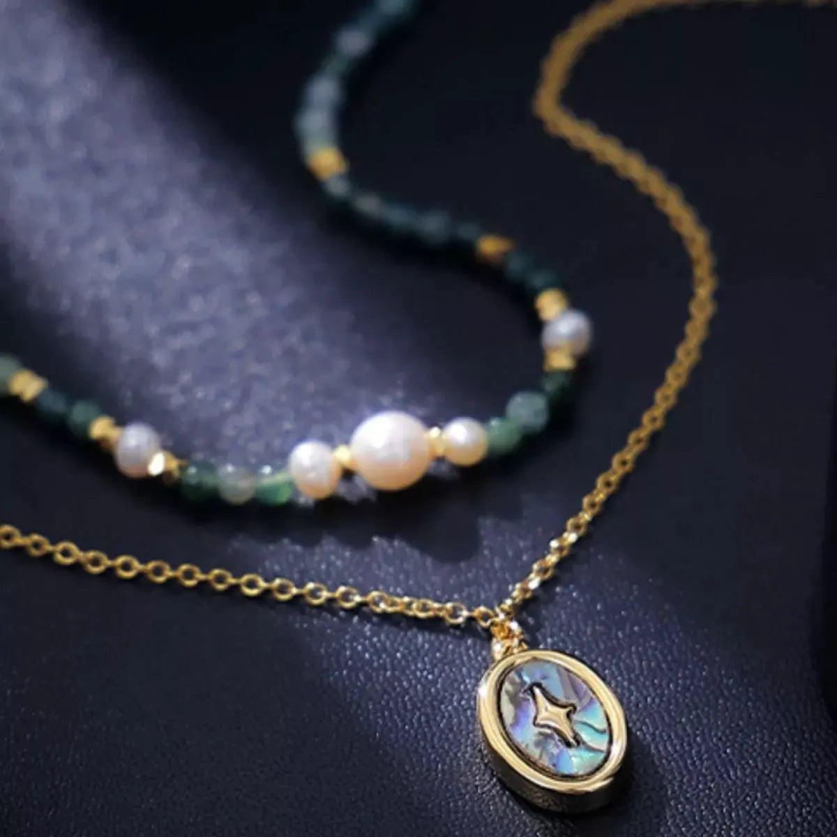 2 Piece Freshwater Pearl 18K Gold-Plated Pendant Necklace by Partner Label