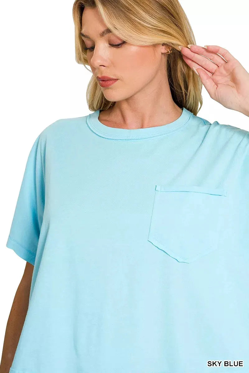 Zenana Exposed Seam Boxy Top by Zenana