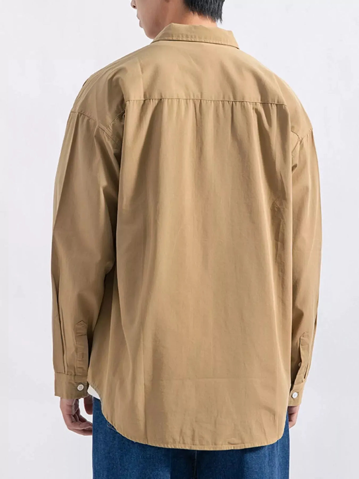 Men's Plus Size Button Up Long Sleeve Shirt by Trendsi