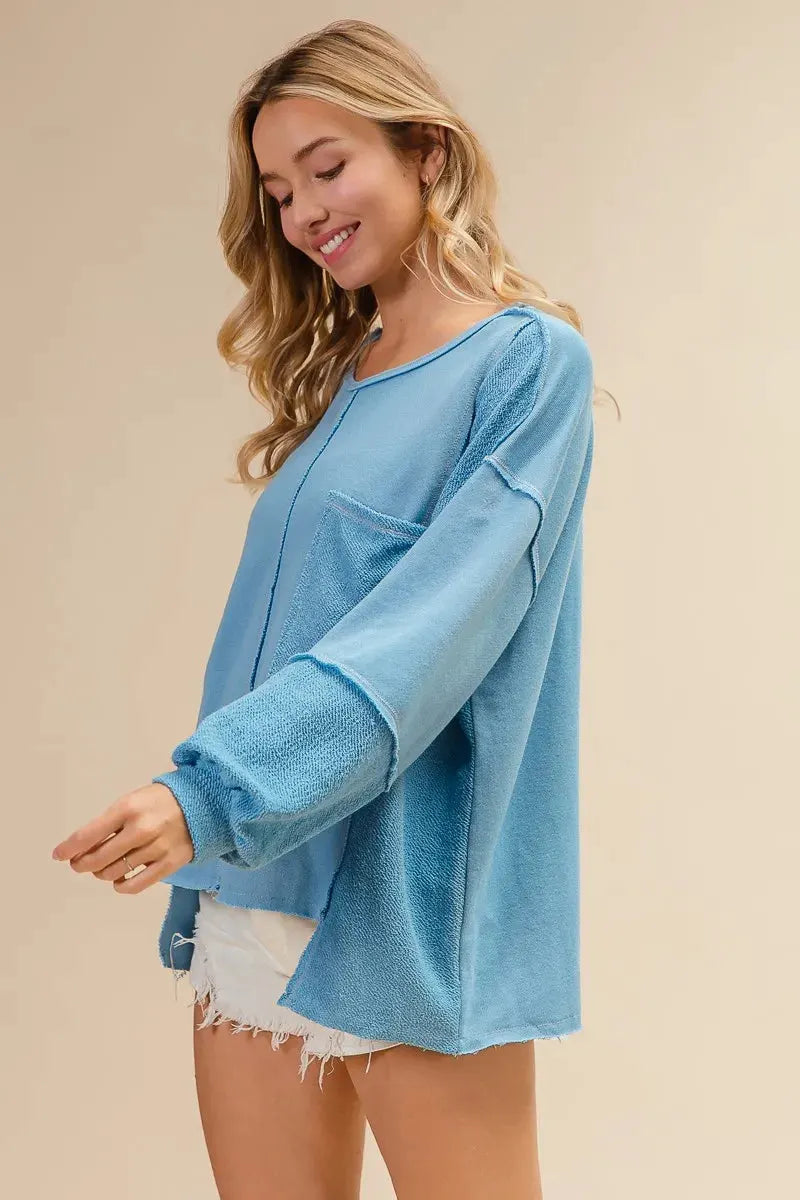 BiBi Oversized Pocket Front Sweatshirt by BiBi