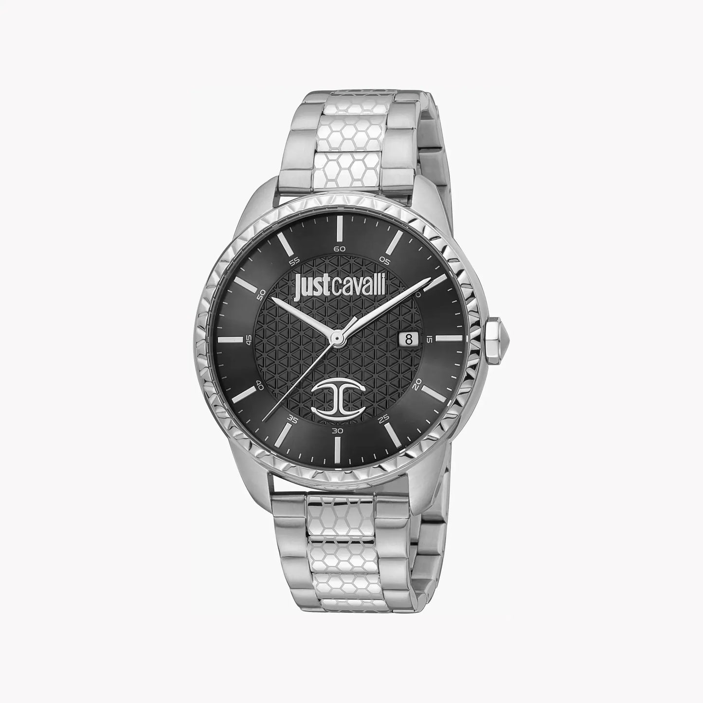 Just Cavalli Men's Silver Watch, Black Dial | Jc1g176m0055 by JUST CAVALLI
