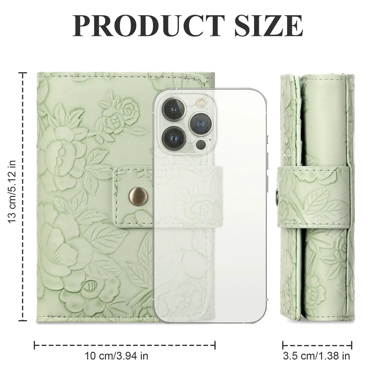 Floral Embossed Leather Wallet by Partner Label