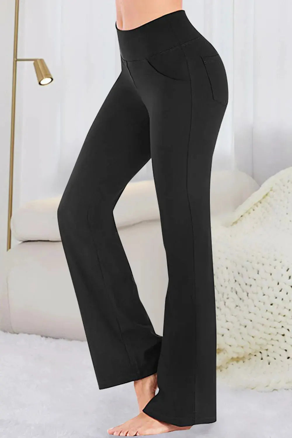 Pocketed High Waist Active Pants by Partner Label