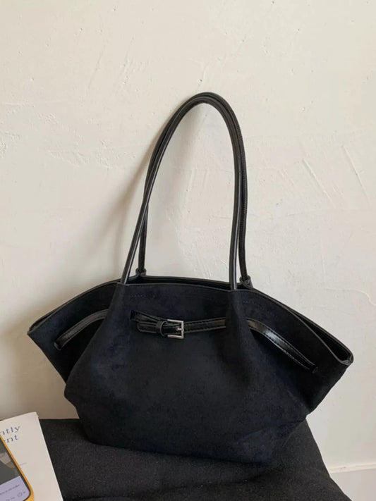 Solid Color Buckle Tote Bag by Partner Label