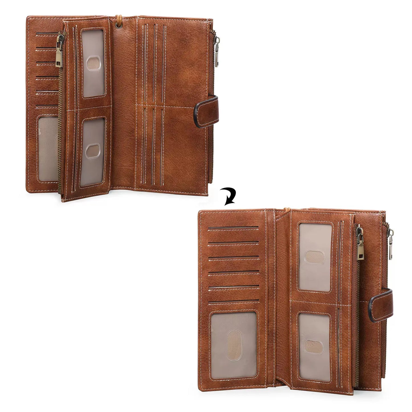 Vintage Style Leather Wallet by Partner Label