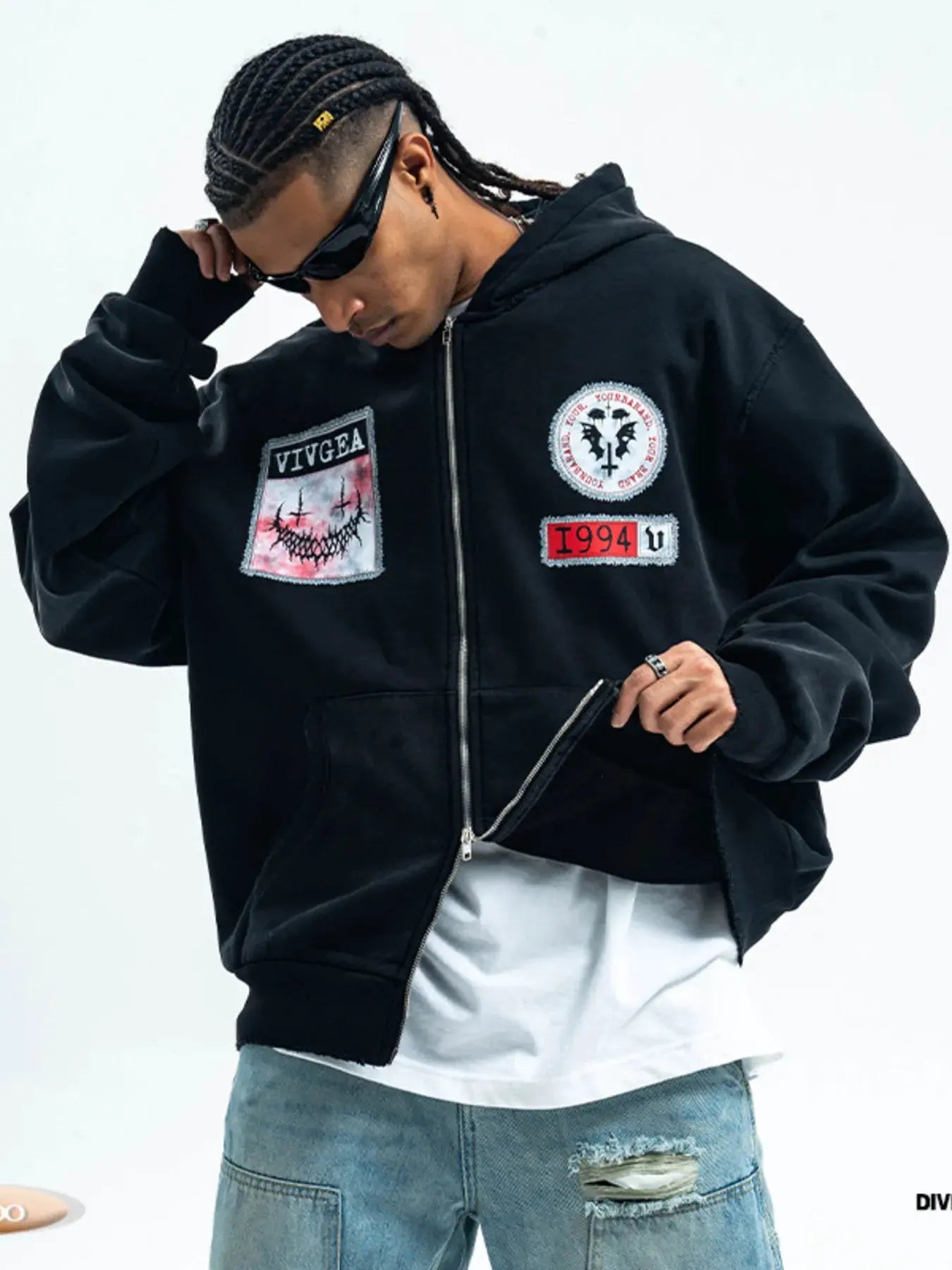 Men's Zip Up Long Sleeve Hoodie by Partner Label
