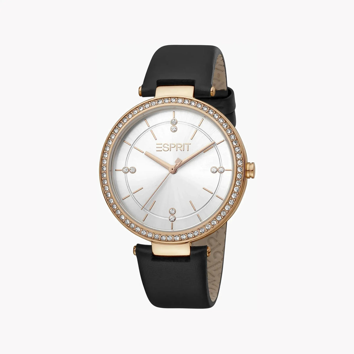 Esprit Women's Black Leather Watch, Silver Dial | Es1l162m0015 by ESPRIT