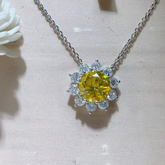 5 Carat Moissanite 925 Sterling Silver Pendant Necklace by Partner Labels