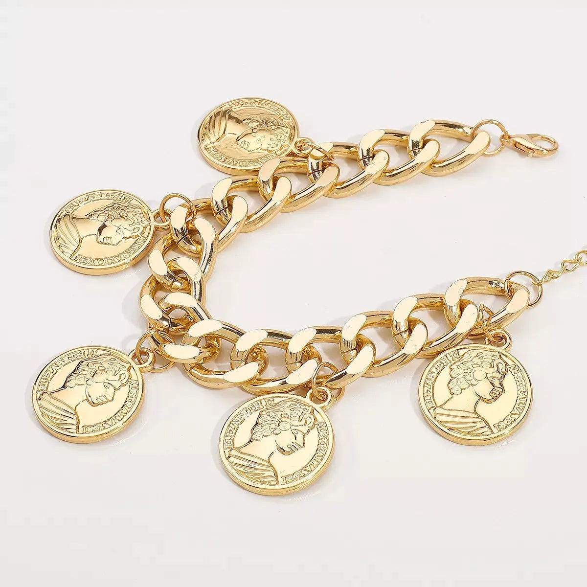 18K Gold-Plated Coin Charm Bracelet by Partner Label