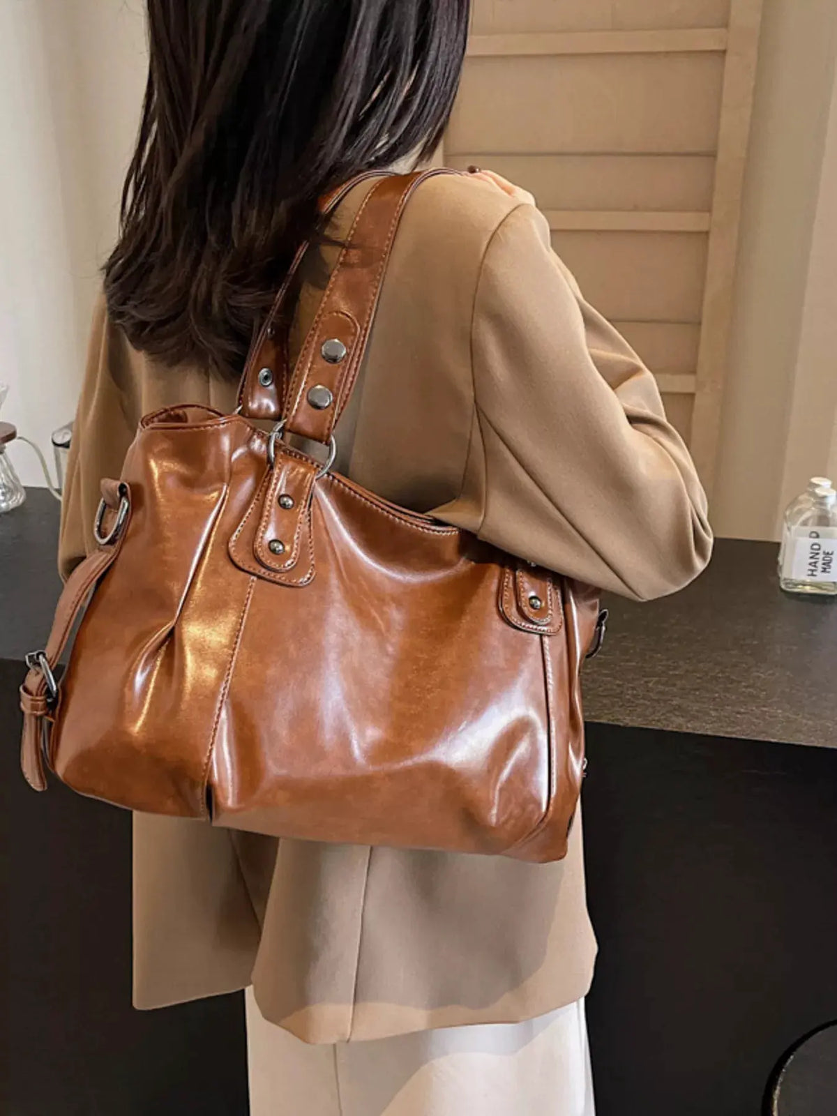 Vintage Style Leather Handbag by Partner Label