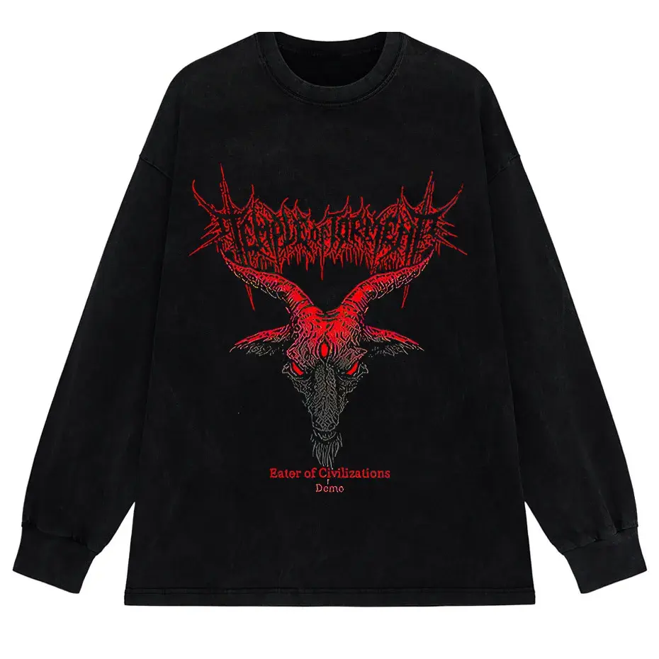 Hip Hop Punk Sheep Head T-Shirt Men Women Harajuku Loose Y2K Streetwear Cotton by Vimost Shop