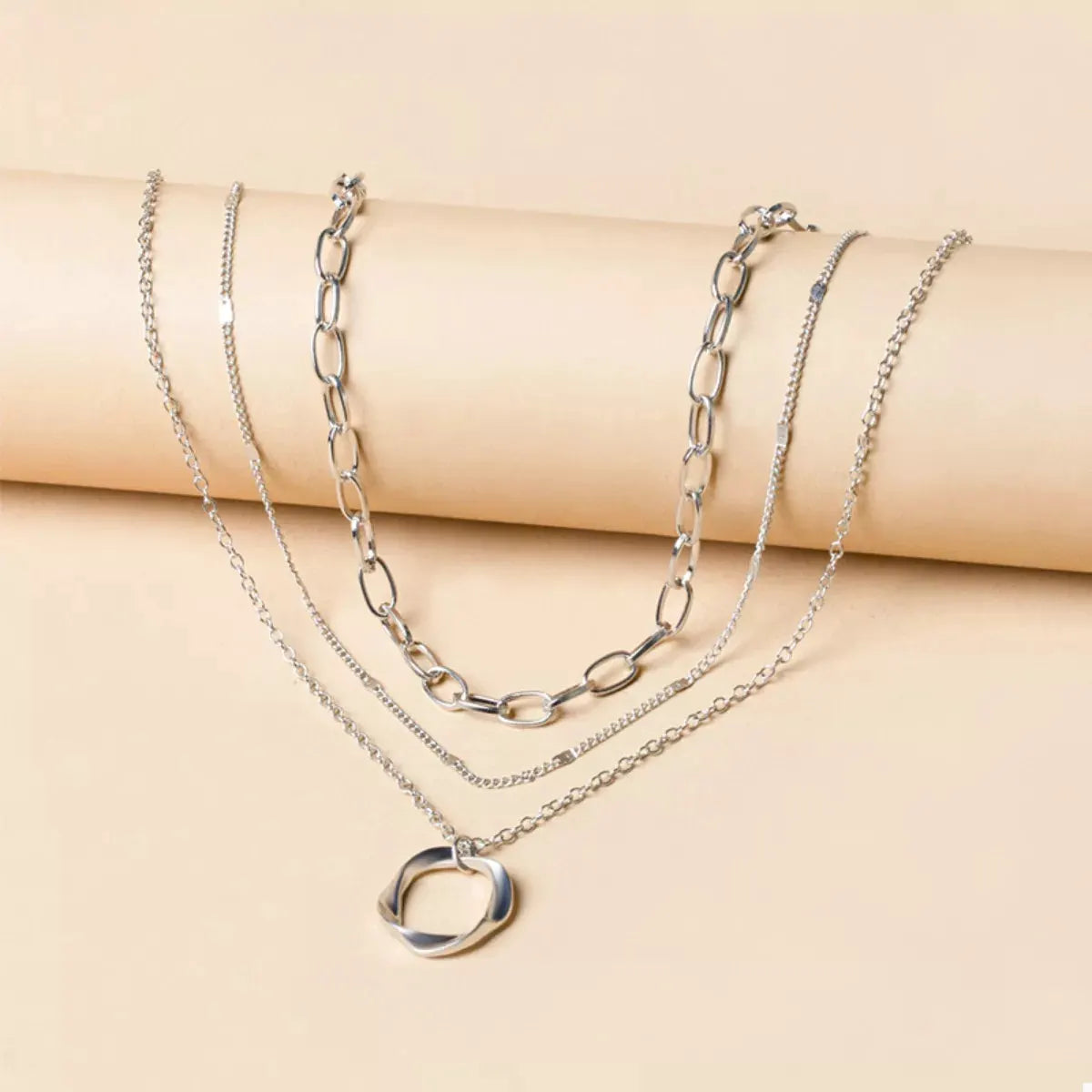 Three Layered Pendant Necklace by Partner Label