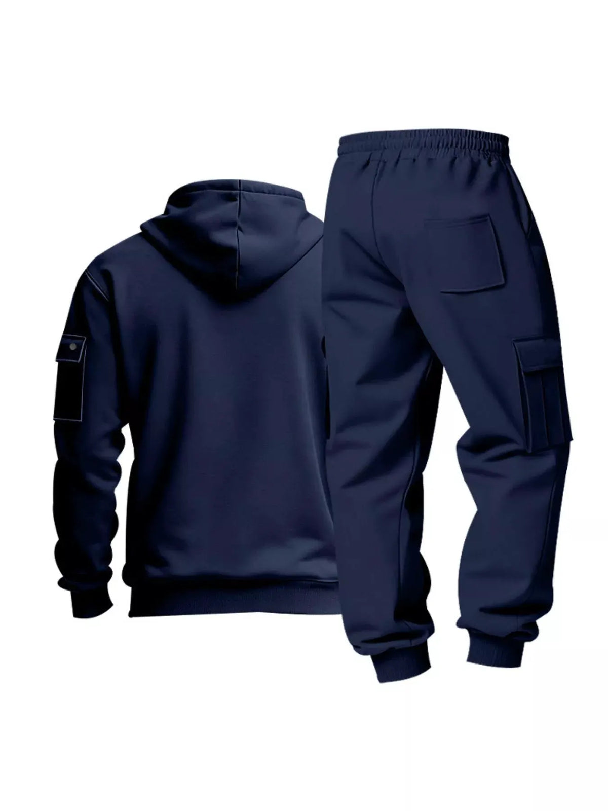 Men's Full Size Half Zip Hoodie and Cargo Pants Set Plus Size by Trendsi