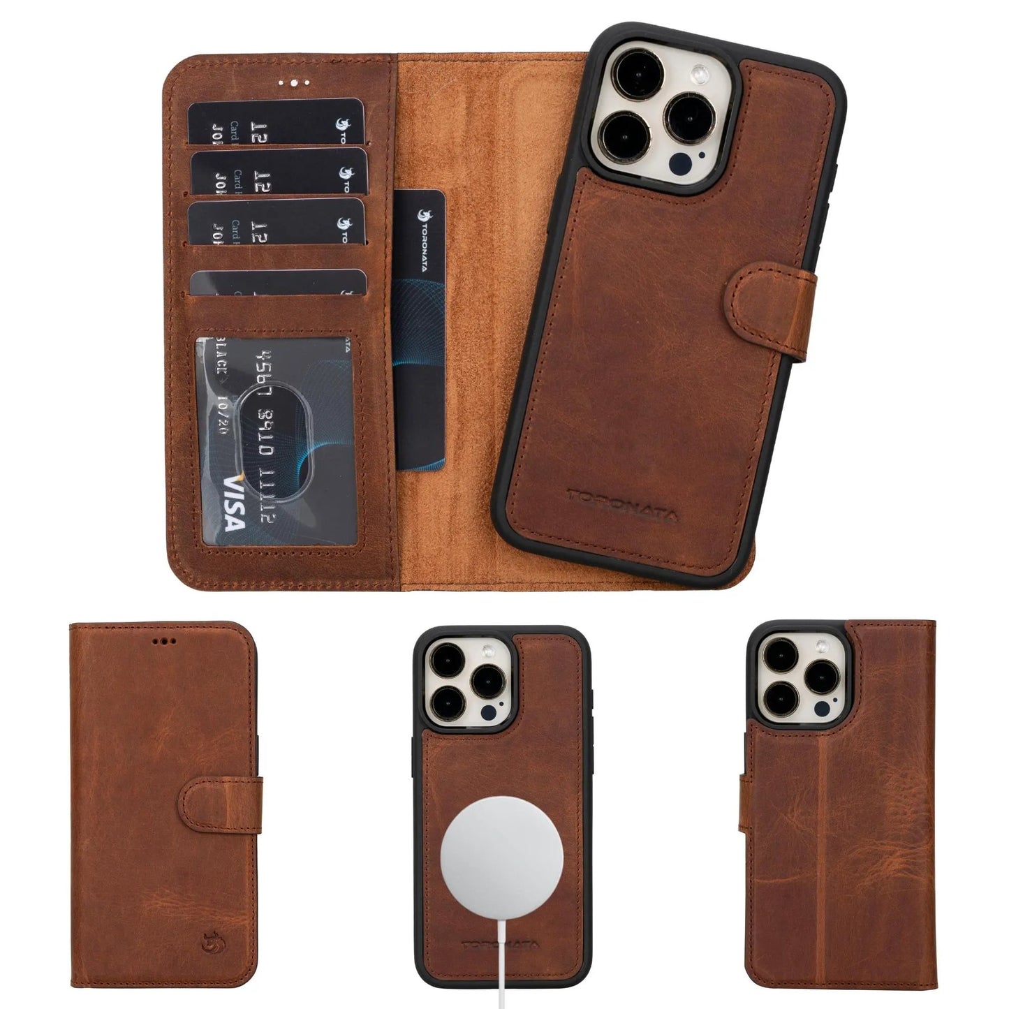 Casper iPhone 14 Series Detachable Leather Wallet Case by TORONATA