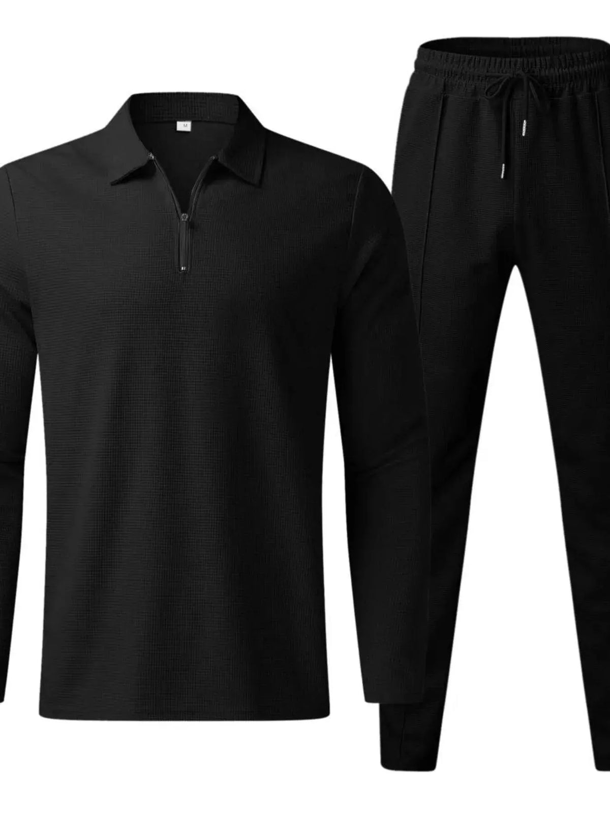 Men's Full Size Long Sleeve Top and Pants Set Plus Size by Trendsi