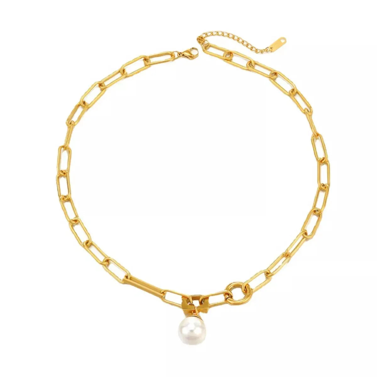 18K Gold-Plated Chain Pearl Necklace by Partner Labels