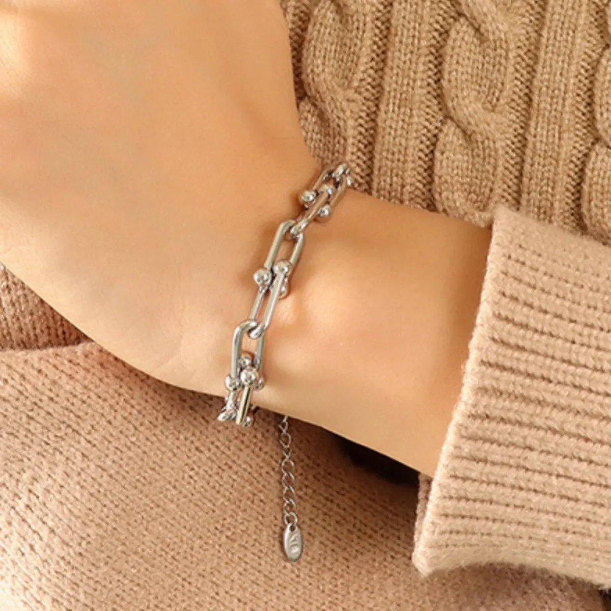 Chunky Chain Titanium Steel Bracelet by Partner Label