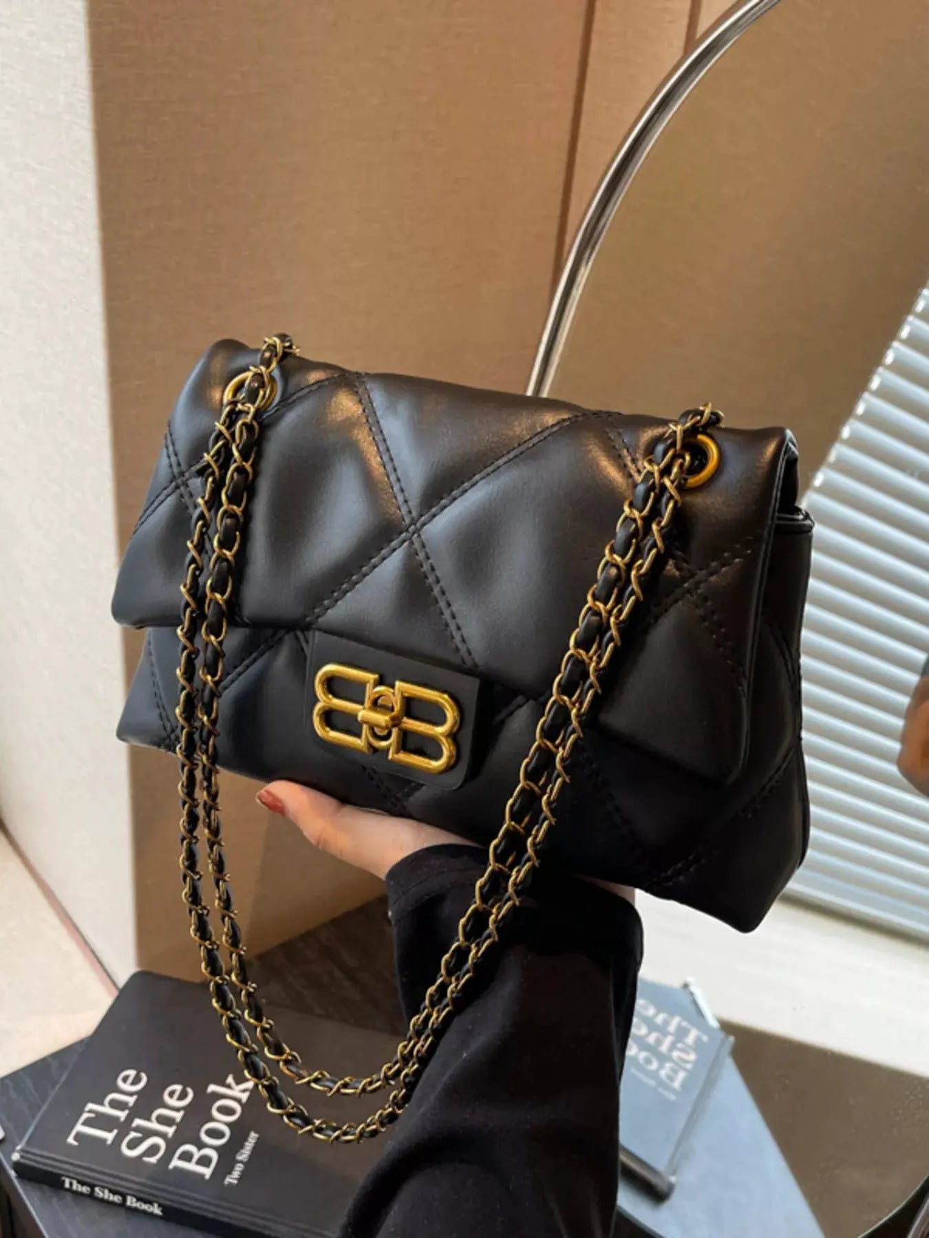 Quilted Flap Chain Crossbody Bag by Partner Label