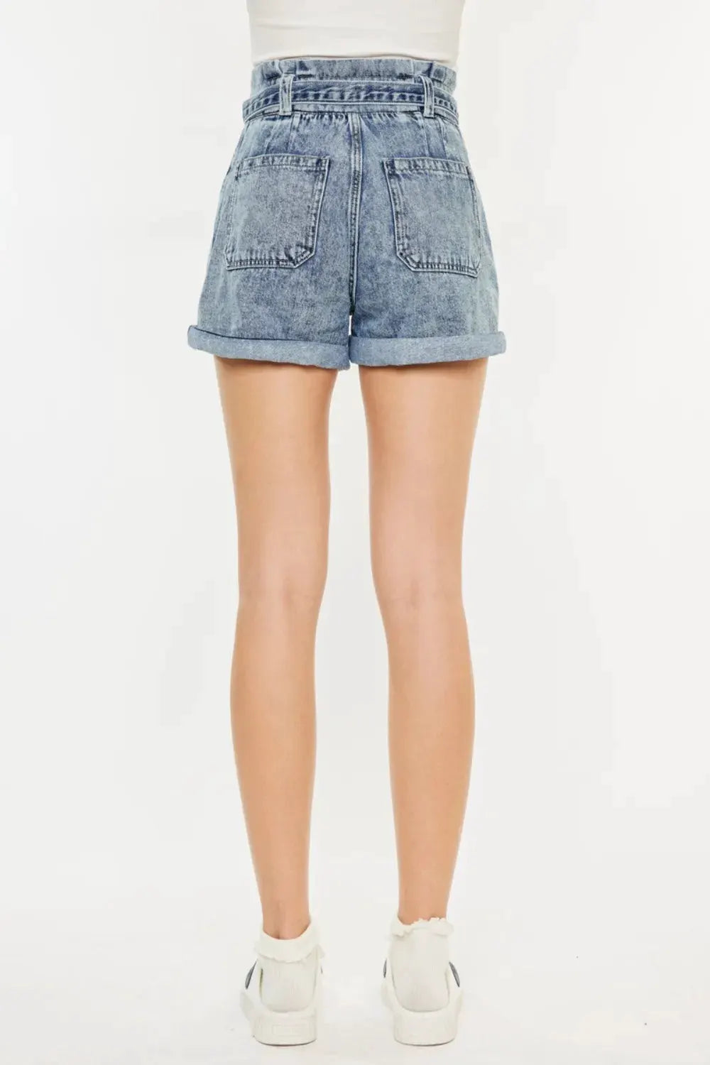 Kancan Ultra High Rise Paperbag Denim Shorts by Kancan