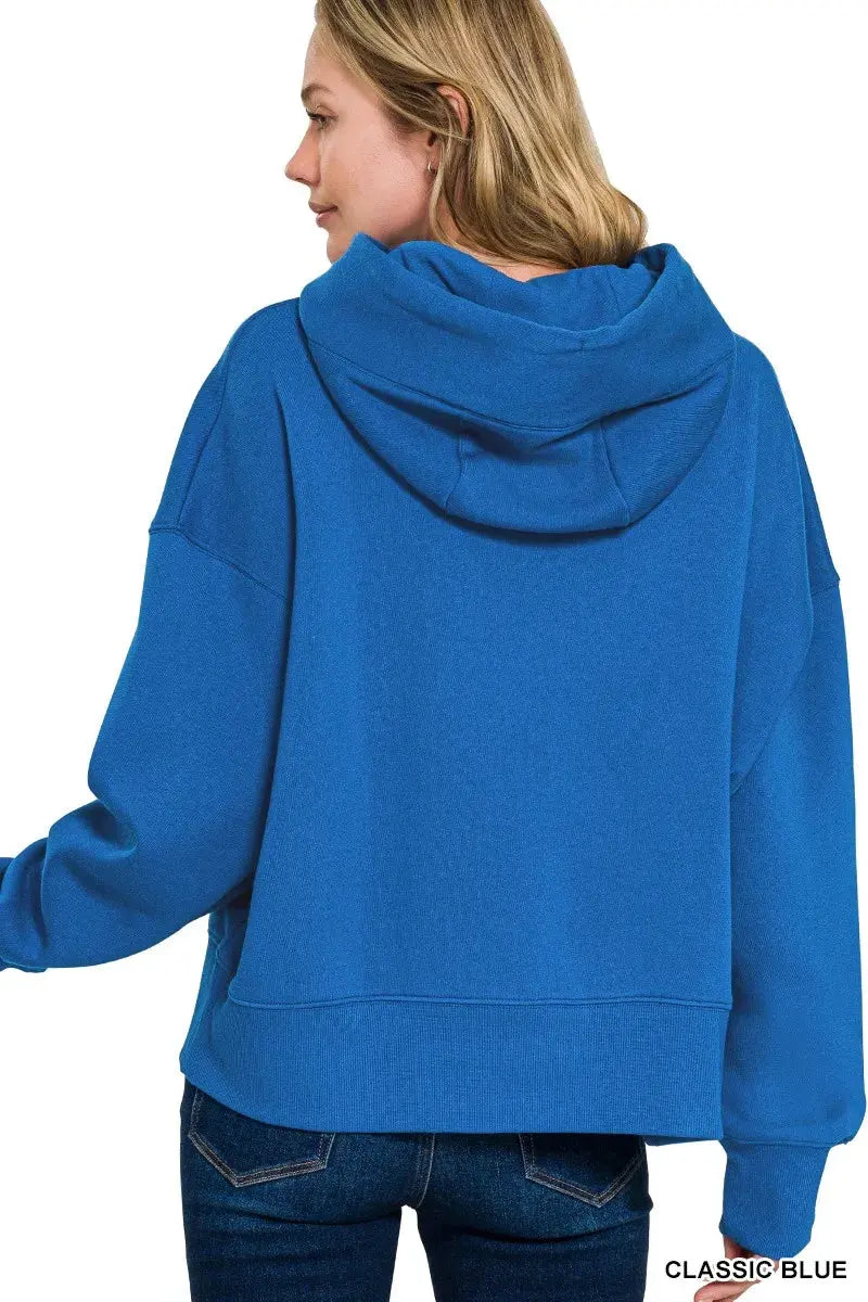 Zenana Oversized Fleece Kangaroo Pocket Hoodie by Zenana