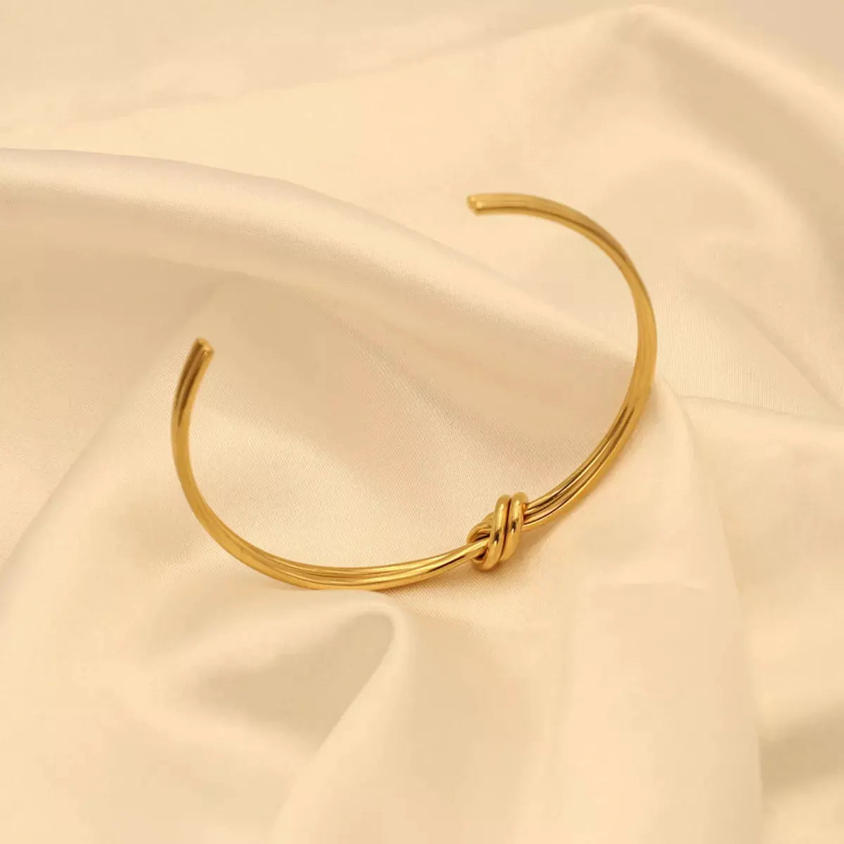18K Gold-Plated Knot Open Bracelet by Partner Label