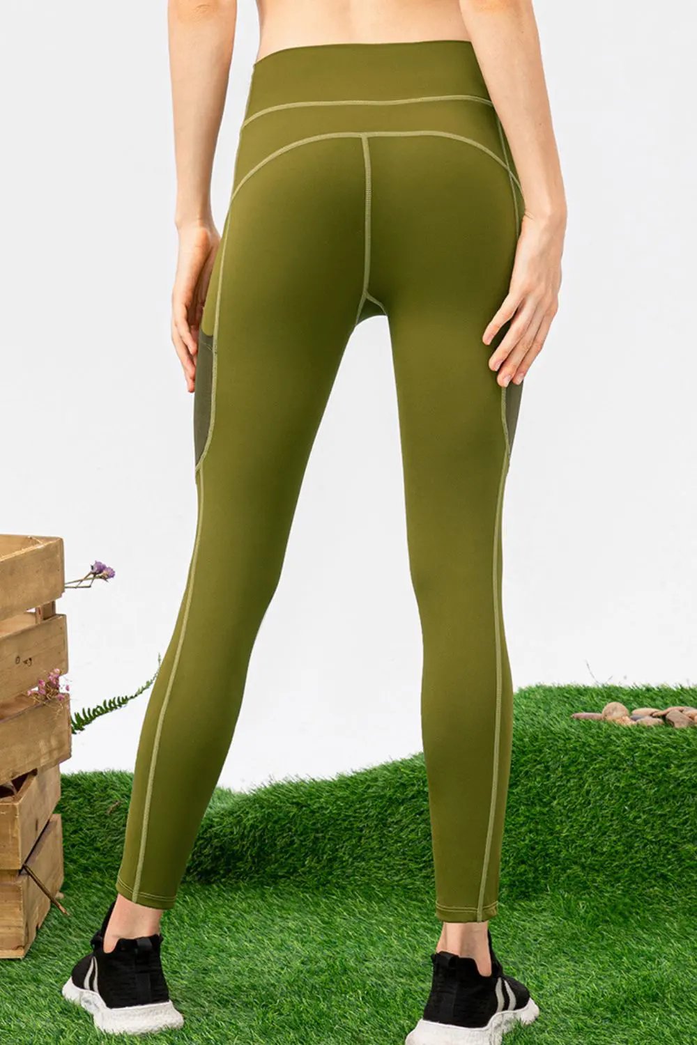 High Waist Slim Fit Long Sports Pants by Partner Label