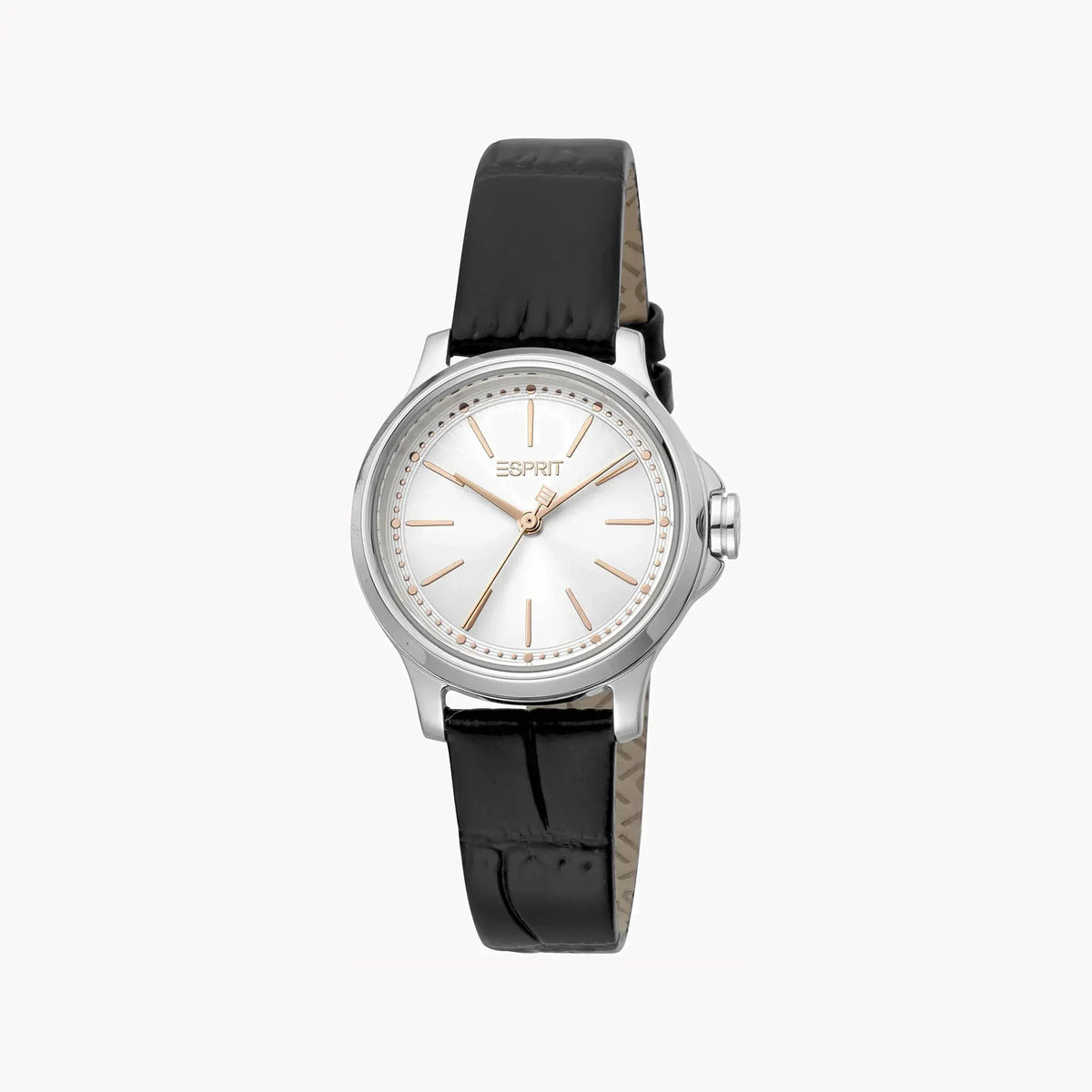 Esprit Women's Black Leather Watch, Silver Dial | ES1L144L2015 by ESPRIT