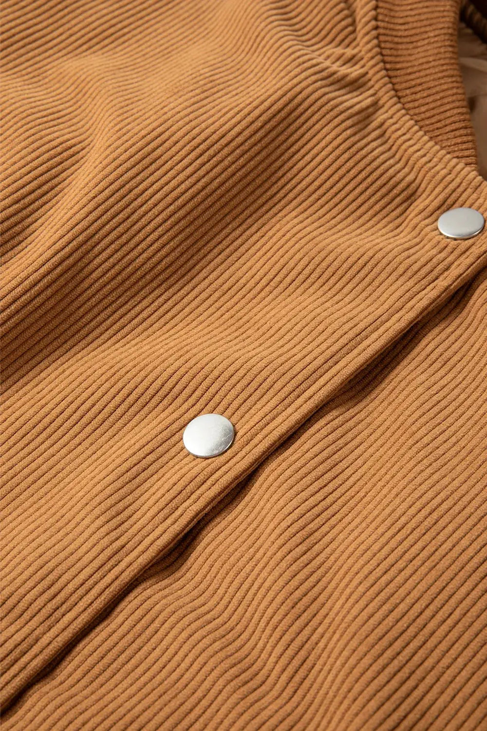 Contrast Baseball Collar Snap Down Long Sleeve Jacket by Partner Label
