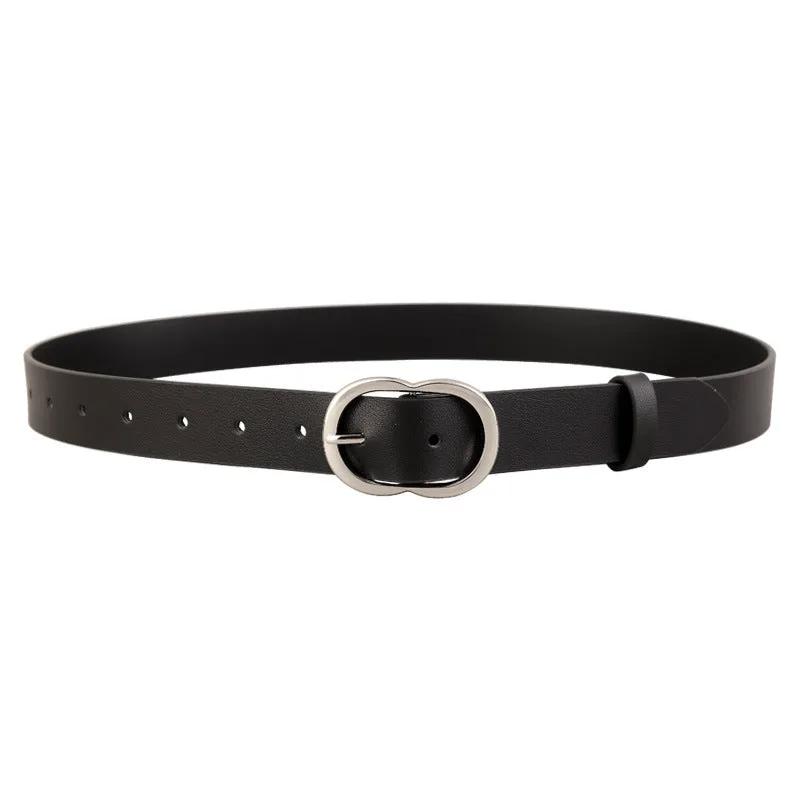Skinny Belt with Oval Buckle by Trendsi
