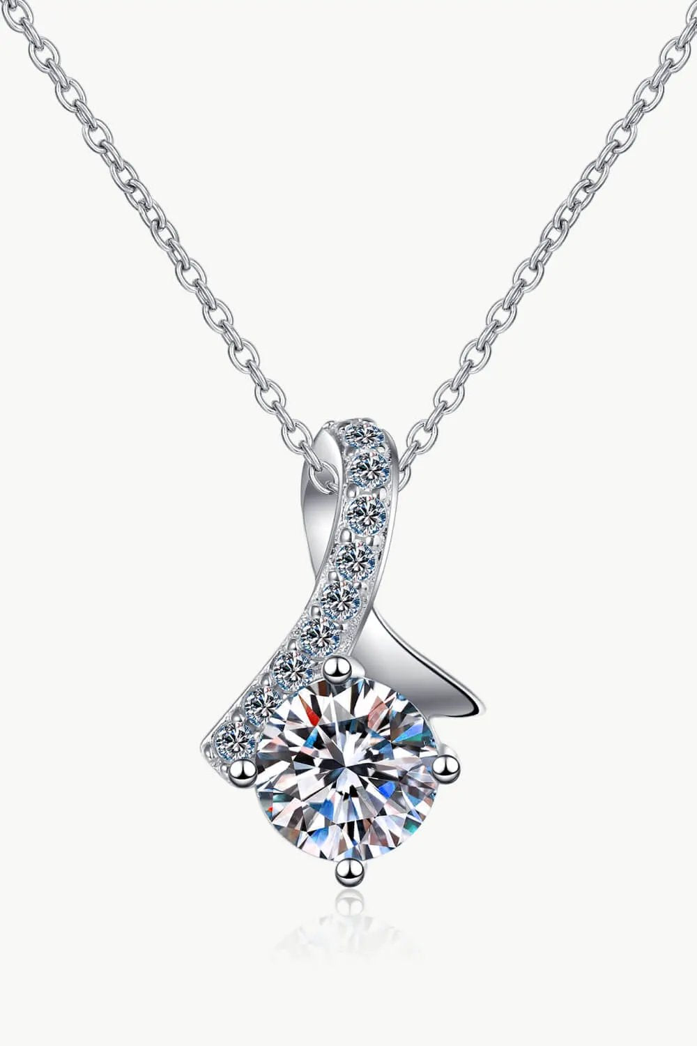 Unique and Chic Moissanite Pendant Necklace by Partner Label
