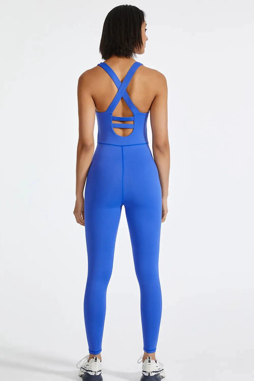 Crisscross Back Wide Strap Active Jumpsuit by Partner Label