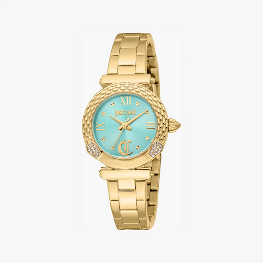 Just Cavalli Women's Gold Watch, Turquoise Dial | Jc1l332m0065 by JUST CAVALLI