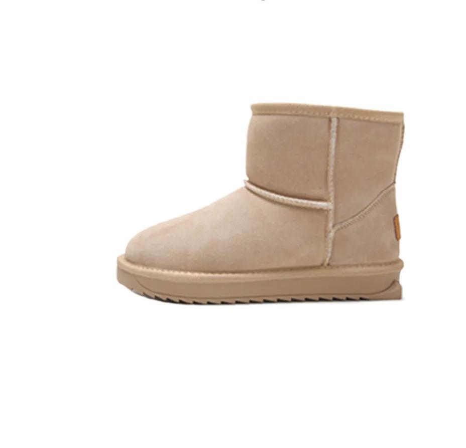 New Flat Bottom Medium Cotton Shoes Plush Snow Boots For Women by Maiden-Art