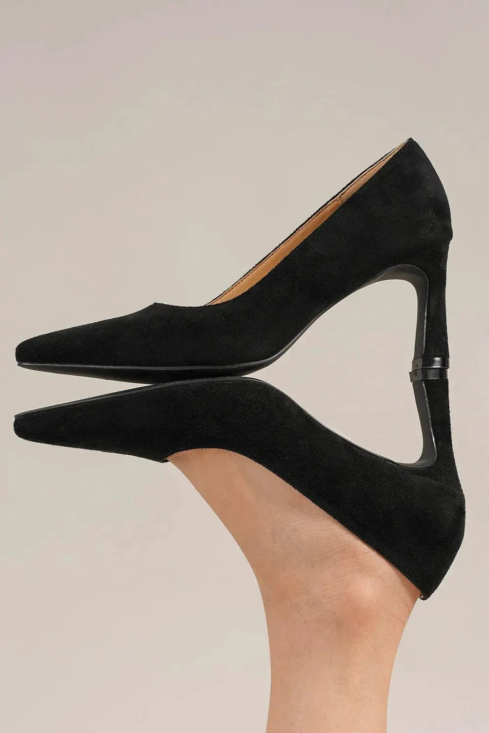 Beast Fashion Faux Suede Point Toe Pumps by Beast Fashion