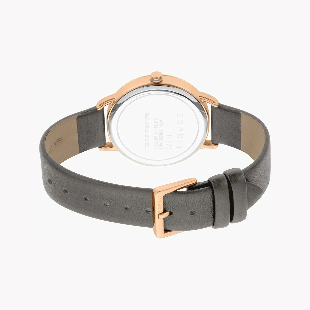 Esprit Women's Grey Leather Watch, Rose Gold Dial | Es1l163m0055 by ESPRIT