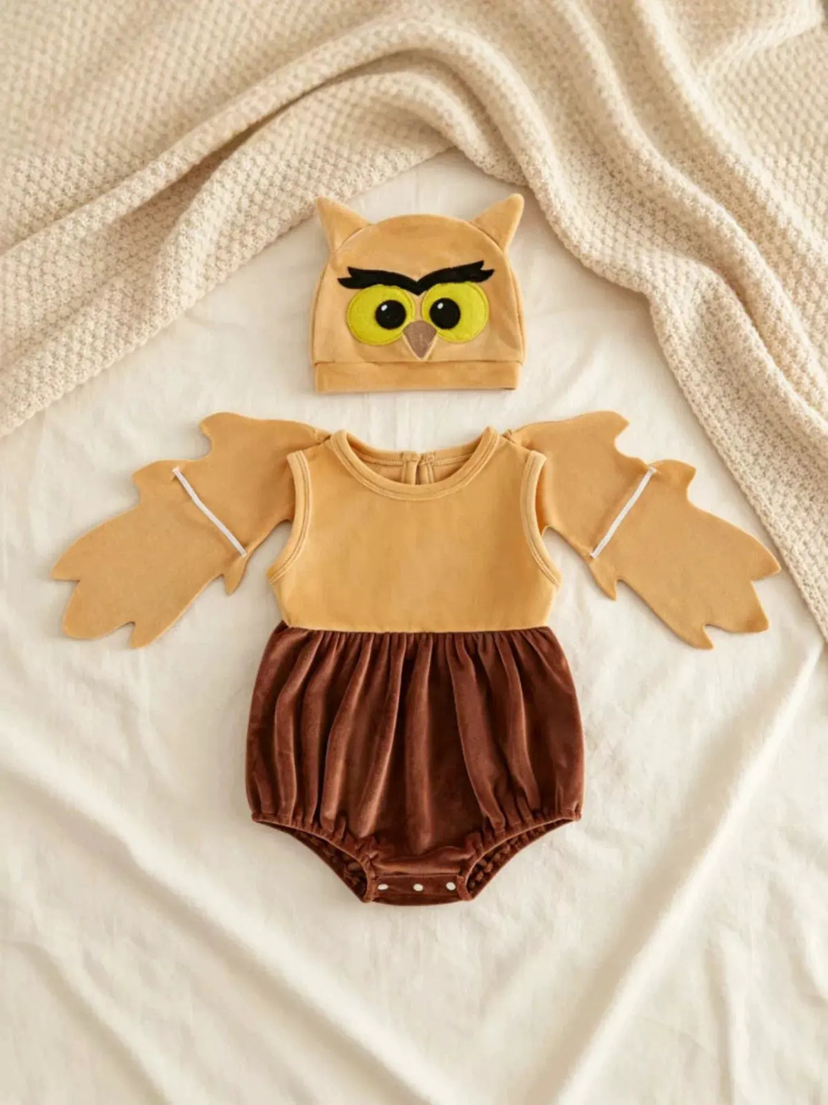 Children's Owl Wings Top and Bottom Set with Hat by Trendsi