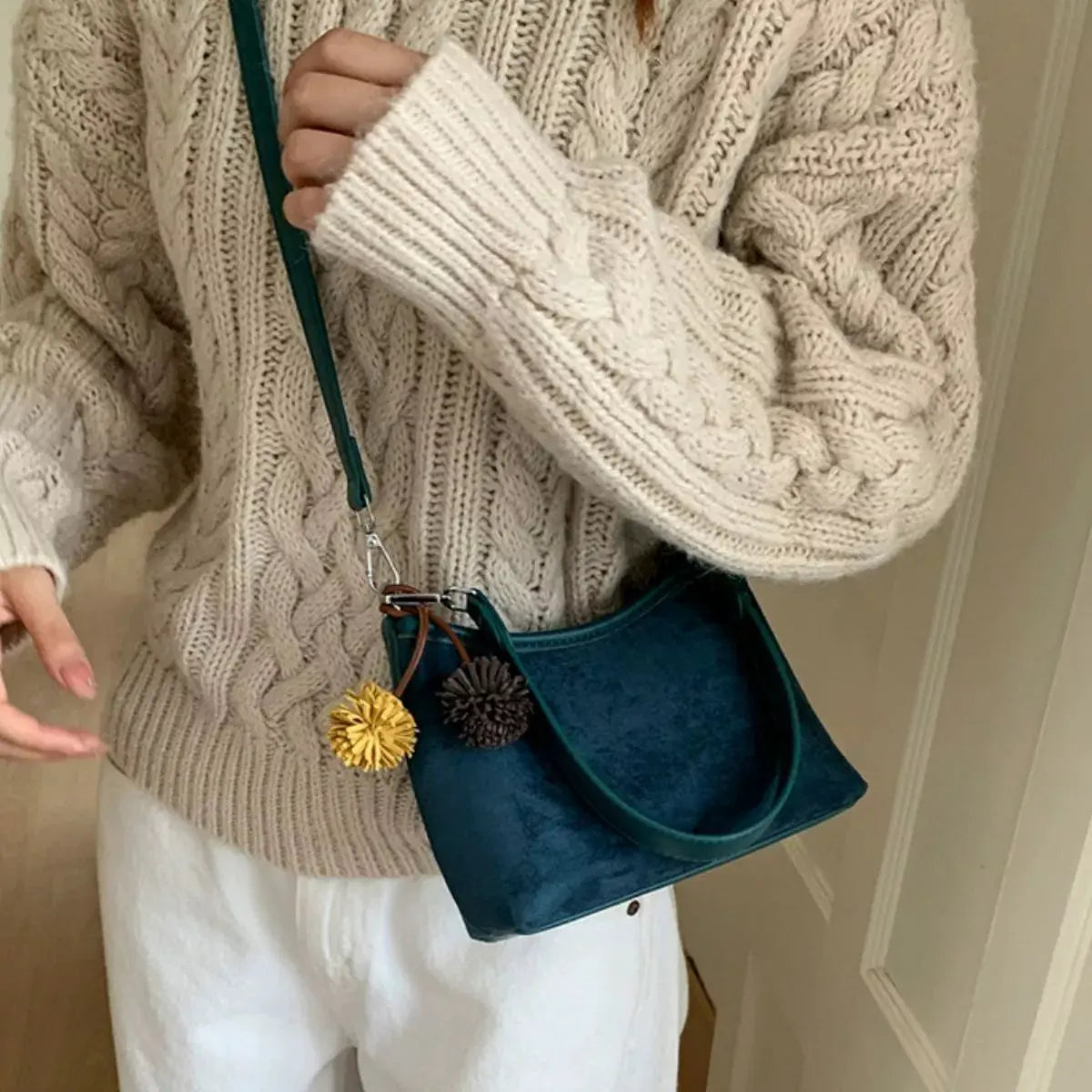 Suede Crossbody Bag with Adjustable Shoulder Strap by Partner Label