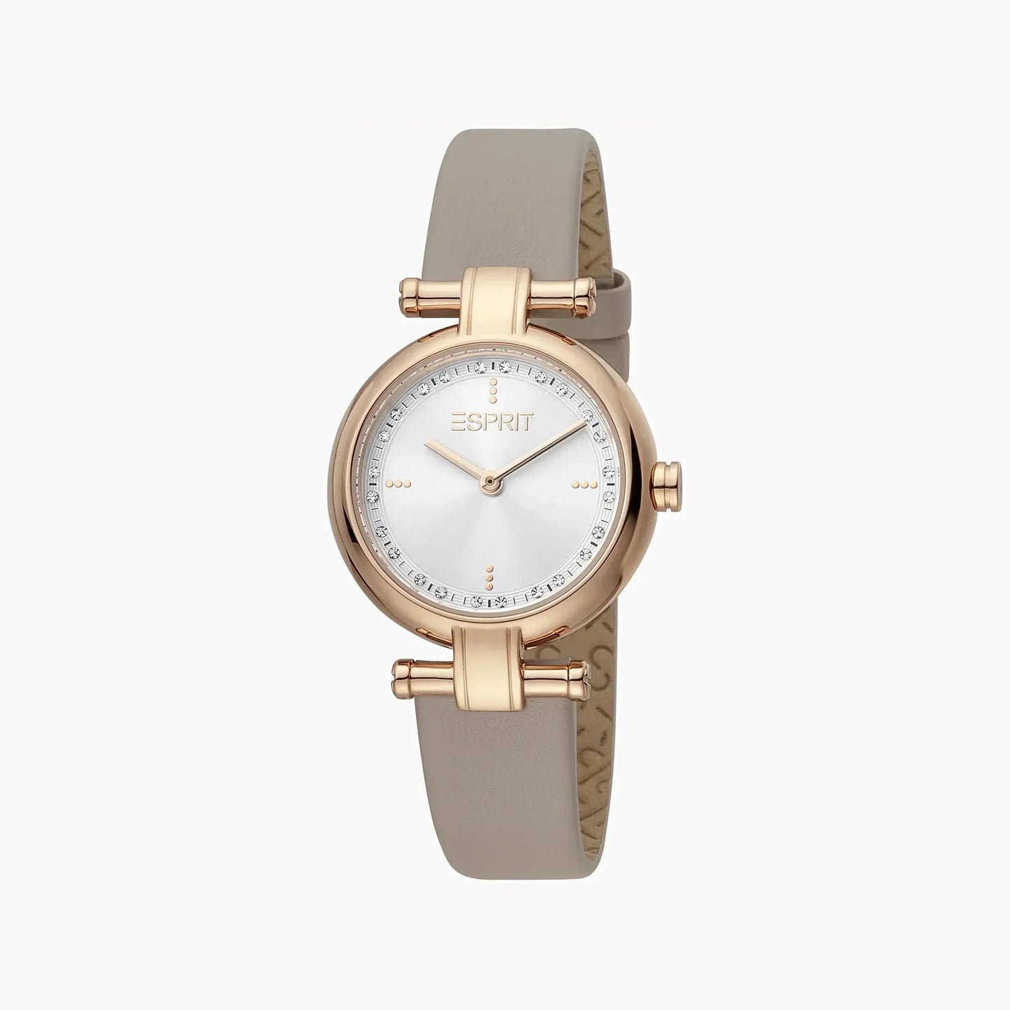 Esprit Women's Beige Leather Watch, Silver Dial | Es1l081m0015 by ESPRIT
